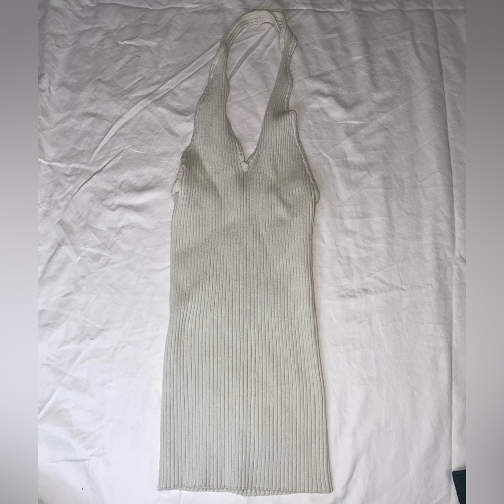 uniq tan knit halter top